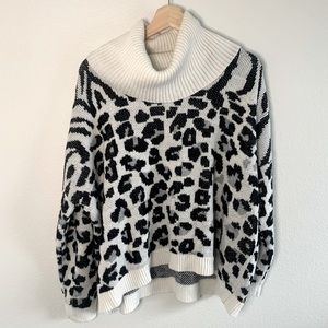 Absolutely Famous cowl neck animal print sweater